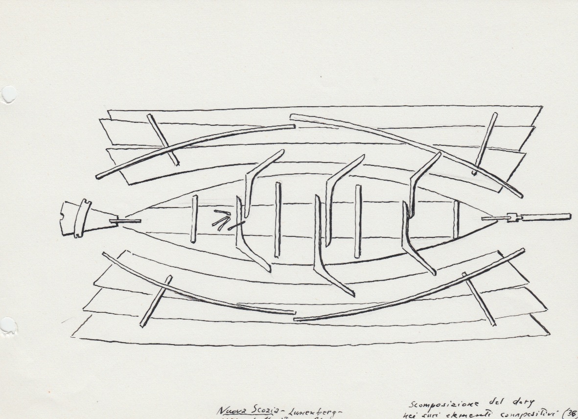 224 scomposizione del dory nei suoi elementi compositivi - Nuova Scozia - Lunenberg - National Maritime Museum